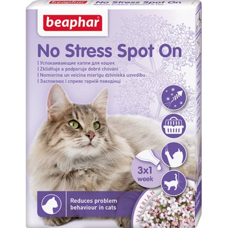Beaphar No Stress nomierinoši pilieni pret stresu kaķiem Spot-On N3